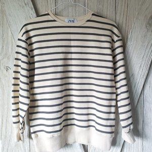 ZARA kids Sz 11-12 Striped Crewneck Sweater